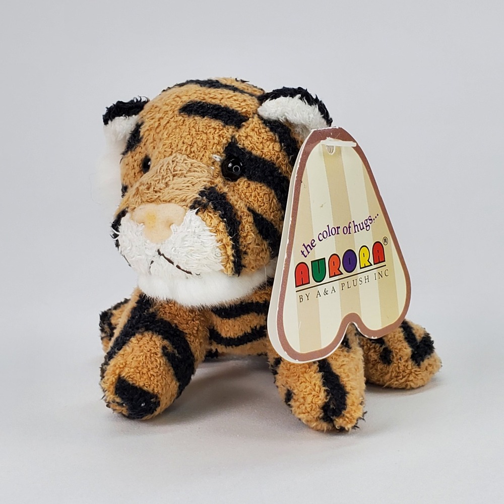 Aurora World Tiger Plush Stuffed Animal Color of Hugs Orange Black Striped 4.5"